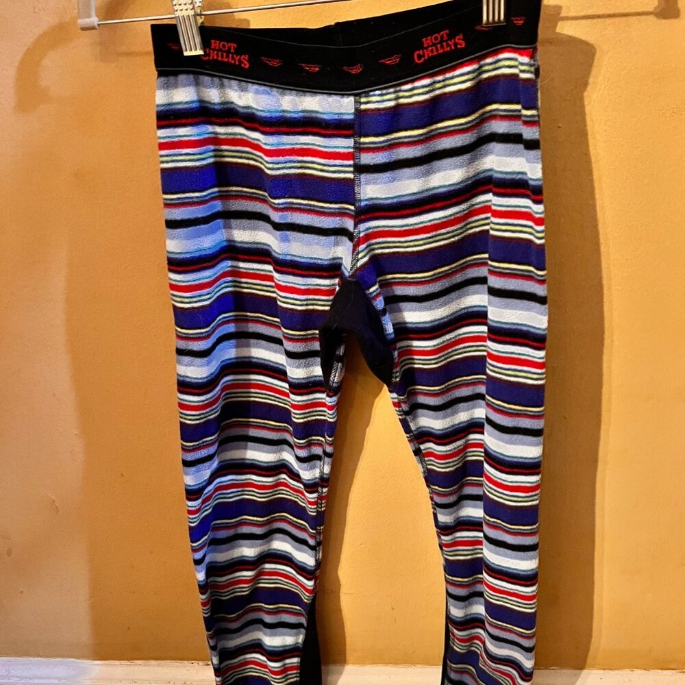 Hot Chillys Long Underwear Fleece type Pajama Bottoms, colorful bright striped